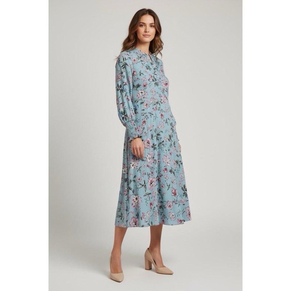 *Nanette Lepore Dress Womens 8 Blue Floral Cottagecore Spring Girly Romantic